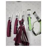 5 dog assorted harness and collars