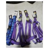 5 dog assorted harness and collars