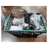 Basket of fountain lights, kits and touch up paint