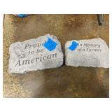Two Concrete Decor Plaques - American Proud