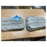 Two Concrete Decor Plaques