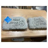 Two Concrete Decor Plaques