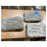 Three Concrete Decor Plaques - Home