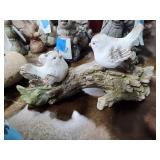 Birds on wood figure 20" L