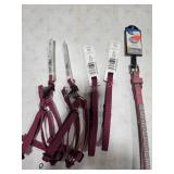 5 dog assorted harness and collars