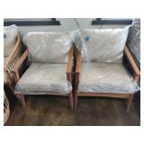 2 Outdoor Interiors Modern Eucalyptus Arm Chairs
