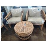 2 Outdoor Interiors lounge chairs with storage