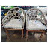 2 Outdoor Interiors teak dining chairs