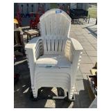 6 white Adirondack chairs, plastic