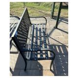 Metal park bench