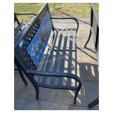 Metal park bench