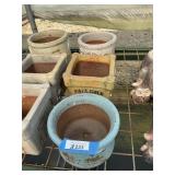 3 clay planters