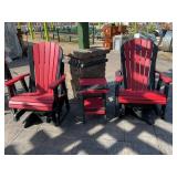 Composite swivel, rocking set with table