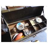 Metal tackle box w/ contents