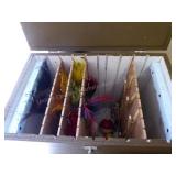 Wood tackle box w/ contents