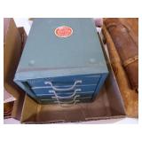 Metal drawer unit w/ contents (archery items) & ot