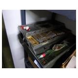 Metal tackle box w/ contents