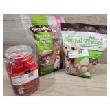 2 packs of dog treats 1 dog biscuit baking kit