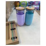 2 Ello reusable cups with straws