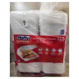 Bag of Hefty hinged lid containers