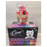 1 box of wet dog food 1 dog biscuit baking kit