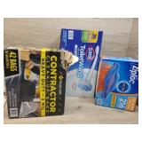 1 box contractor bags (42 count, 42 gallon). 1
