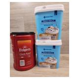 1 can of medium roast coffee 2 cans of french