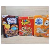 1 box of Cocoa Puffs 1 box of Fruity Pebbles 1