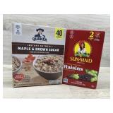 1 box of oatmeal and raisins