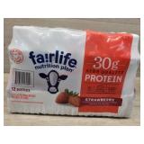 1 case (12 bottles) fairlife protein, strawberry
