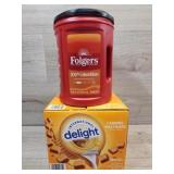1 can of medium roast coffee 1 box of caramel
