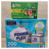 1 box power flex trash bags 13 gallon(200count).