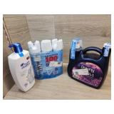 1 pack of Lysol 1 bottle of Downy detergent 1
