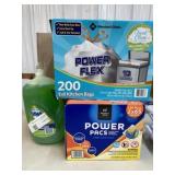 Dawn dish soap. Power pacs . And trash bags