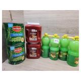 2 cans of sweet peas 2 cans of ketchup 2 packs of