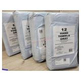4 bags of Grey hand towels (12 counts)
