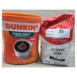 Coffee. 1 dunking decaf, 1 6th Ave dark roast