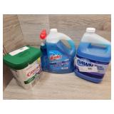 1 pack of Windex 1 bottle of Dawn dish soap 1 can
