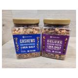 1 container of Cashews, 1 container of mixed nuts