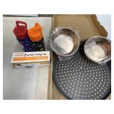 Pizza pan. Pet bowls. Kids cups and Worx