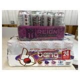 Reign and bang energy drinks