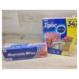 1 pack of aluminum foil 1 box of Ziploc bags