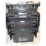 4 black heavy duty totes, interlock lids