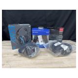 Set of 4 headphones & 1 PlayStation controller-