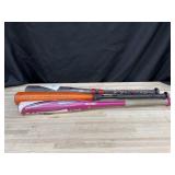 2 baseball bats & softball bat various sizes