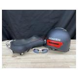 Neck/back massager, bike helmet, sunglasses-