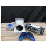 Led lights, Xbox controller, portable speaker,