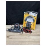 Dewalt headphones, tool, head flashlight-