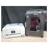 1 Epson ET-2760 printer 1 Fellowes paper shredder