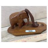 Wood elephant pipe stand